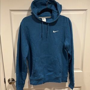 Nike Blue Sweatshirt with Classic Hood and Swoosh Logo